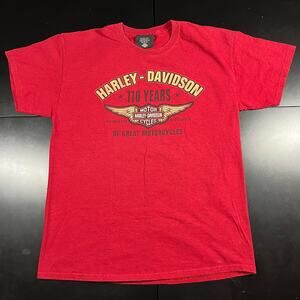Harley Davidson Museum Milwaukee Wisconsin Red Tee T Shirt Men’s Sz L Preowned